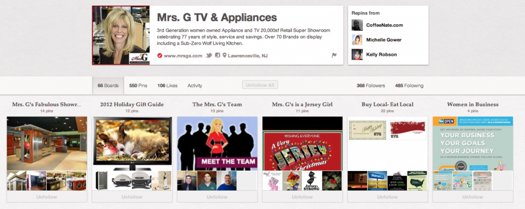 Mrs G TV & Appliances on Pinterest