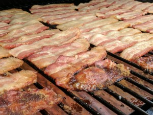 bacon on grill