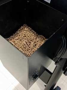 wood pellets in grill